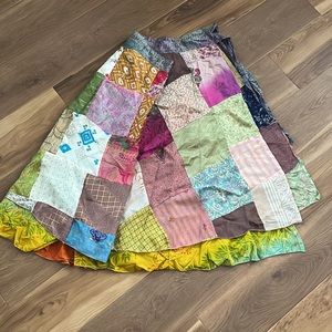 Indian two-tiered reversible wrap around gypsy skirt